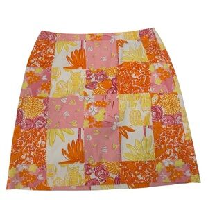 Vintage Lilly Pulitzer Patchwork Owl Insect
Floral Print Mini Skirt 8